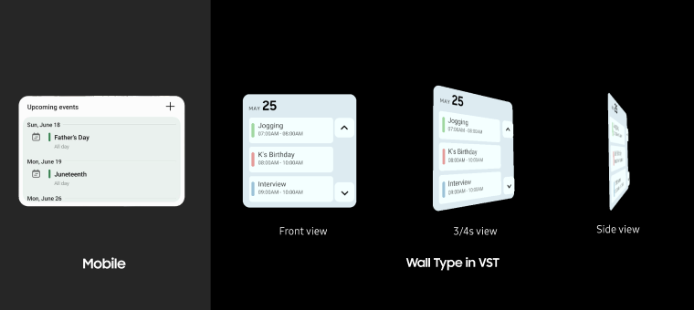 Widget placement on vertical surfaces in XR