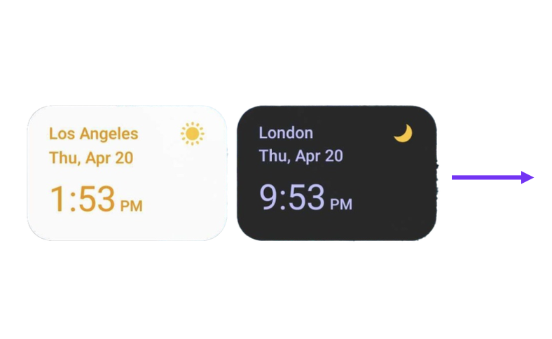 Rendered 3D widget — color baked, layered panels with thickness
