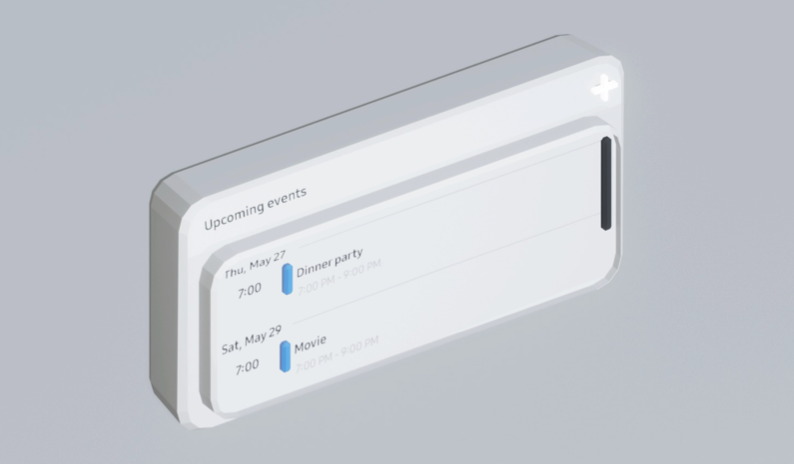 Widget rendering with staging and active layers visible
