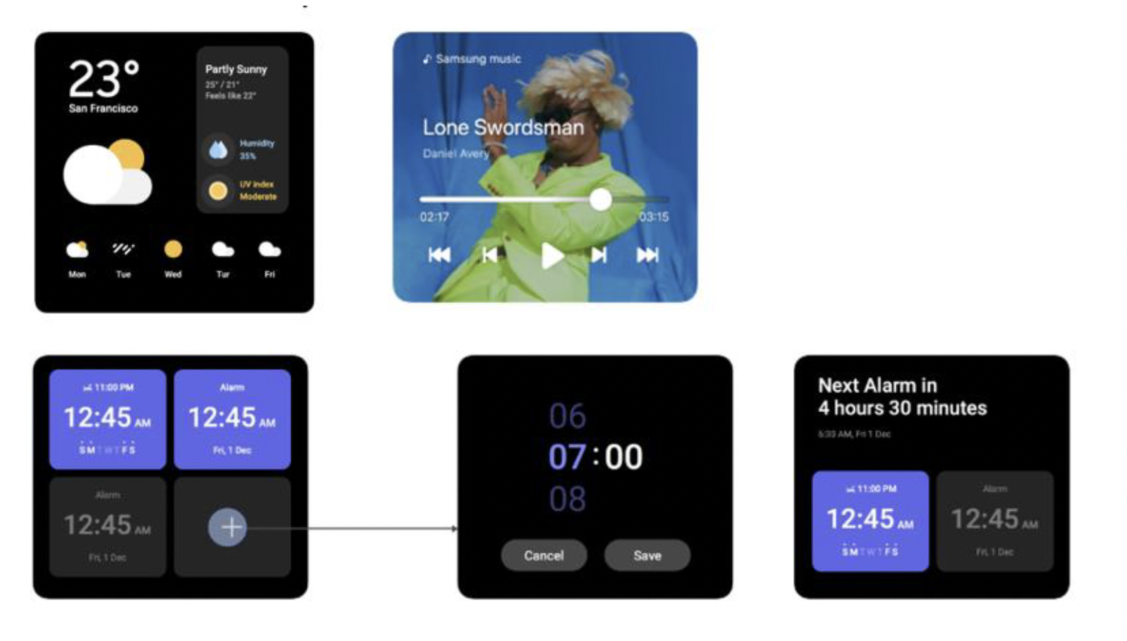 Spatial widget versions in XR
