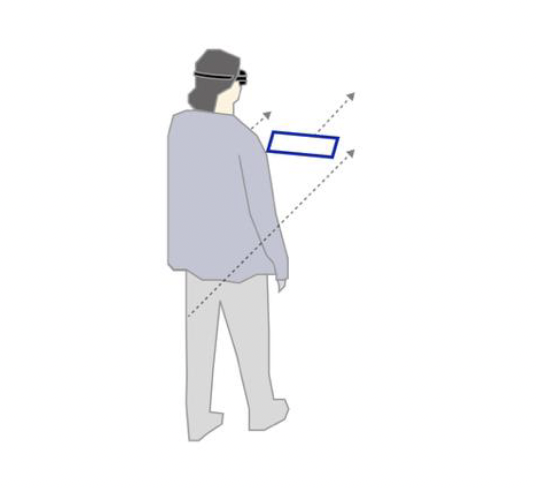 Ergonomic context option UI in body-locked mode