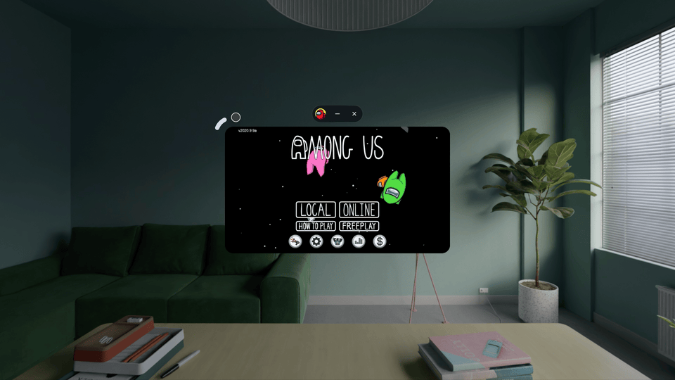 Galaxy XR resize handles — small dots at the corners and midpoints of a window frame