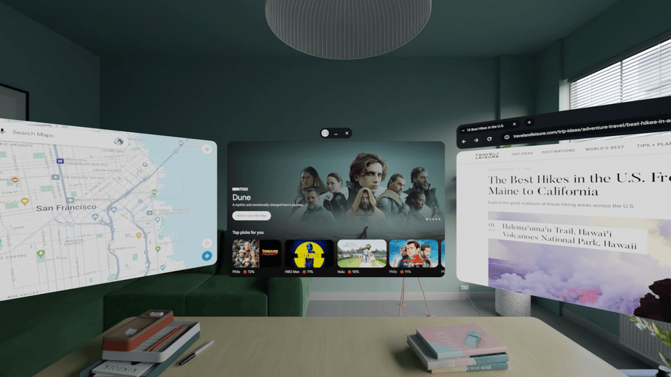 VR wallpaper to passthrough — reverse radial collapses the virtual environment